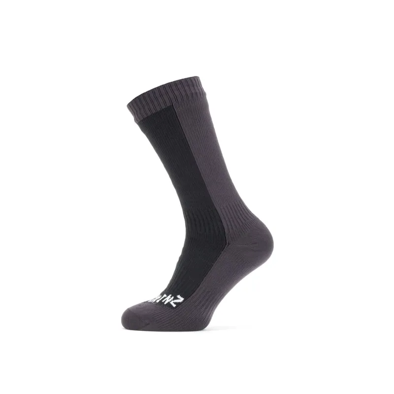 Sealskinz Starston Waterproof Cold Weather Mid Length Sock in Black/Grey